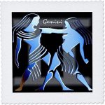 3dRose qs_920_1 Gemini Zodiac Sign Quilt Square, 10 by 10-Inch - Gemini Blanket for men