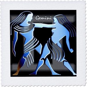 3dRose qs_920_1 Gemini Zodiac Sign Quilt Square, 10 by 10-Inch - Gemini Blanket for men