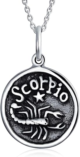 Personalize Astrology Constellation Celestial Horoscope Disc Medallion Pendant Zodiac Necklace For Women Oxidized Sterling Silver - Aries Necklace for men