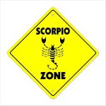 Scorpio Crossing Sign Zone Xing | Indoor/Outdoor | 12" Tall Zodiac Horoscope Astrology Fortune Teller Gypsy - Scorpio Products for men