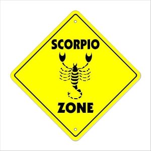 Scorpio Crossing Sign Zone Xing | Indoor/Outdoor | 12" Tall Zodiac Horoscope Astrology Fortune Teller Gypsy - Scorpio Products for men