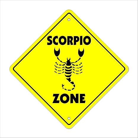 Scorpio Crossing Sign Zone Xing | Indoor/Outdoor | 12" Tall Zodiac Horoscope Astrology Fortune Teller Gypsy - Scorpio Products for men