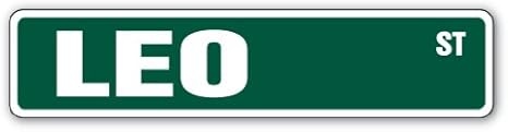 Leo Street Sign Childrens Name Room Sign | Indoor/Outdoor | 18" Wide - Leo Canvas for men