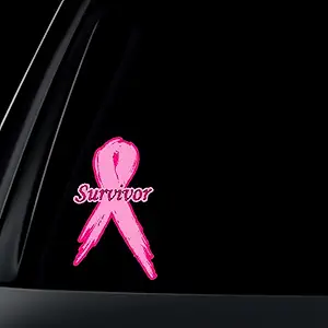 World Design Breast Cancer Pink Ribbon Survivor Car Decal/Sticker - Cancer Car Accessories for men