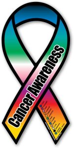 Cancer Awareness Rainbow Ribbon Magnet by Magnet America Is 8" x 3.875" Made for Vehicles and Refrigerators - Cancer Car Accessories for men