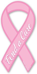 Breast Cancer Find a Cure Ribbon Magnet by Magnet America is 8" x 3.875" Made for Vehicles and Refrigerators - Cancer Car Accessories for men