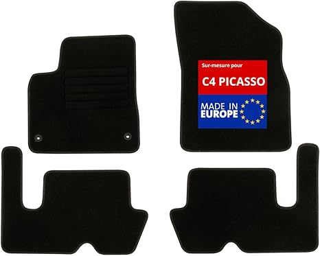 1763620 Custom Car Floor Mat, Set of 4, Non-Slip Black Needle Felt 900g/m2, Velour Manufacturing, Assortment Star - Aries Car Floor Mat for men