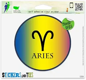 Aries Zodiac Sign Car Sticker Indoor Outdoor 4" x 4" - Aries Sticker for men