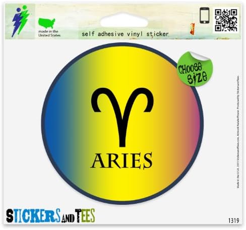 Aries Zodiac Sign Vinyl Car Bumper Window Sticker 2" x 2" - Aries Sticker for men