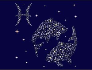 Wee Blue Coo Painting Illustration Zodiac Star Sign Pisces Fish Unframed Wall Art Print Poster Home Decor Premium - Pisces Home Decor for men