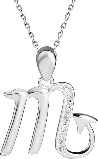 VIKI LYNN Zodiac Necklace for Women 925 Sterling Silver Zodiac Sign Constellation Necklace with Cubic Zirconia Birthday, Anniversary Zodiac Jewelry Gifts for Women, Her, Friend - Scorpio Accessories for men