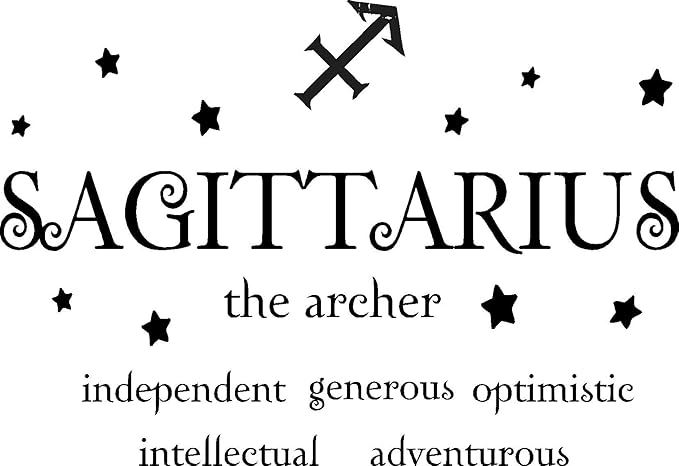 Sagittarius The Archer Horoscope Zodiac Vinyl Wall Art Decal Home Decor Sayings - Sagittarius Home Decor for men