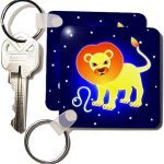 3dRose - Leo Keychain for men