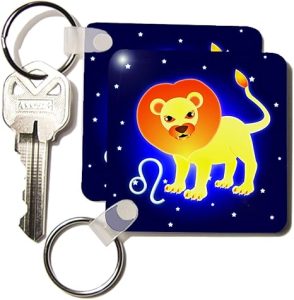 3dRose - Leo Keychain for men