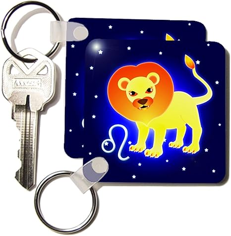 3dRose - Leo Keychain for men