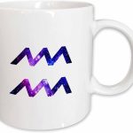 3dRose Aquarius star sign - water waves glyph - astrological horoscope symbol 15oz Mug - Aquarius Mug for men