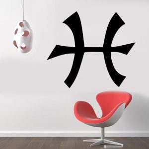 Pisces Horoscope Symbol Removable Wall Sticker Art Home Office Room Mural Decor Vehicle Car Truck Window Bumper Graphic Decal- (6 inch) / (15 cm) Wide MATTE BLACK Color - Pisces Car Accessories for men
