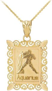 Claddagh Gold - Aquarius Necklace for men