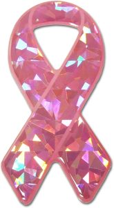 Elektroplate Pink Ribbon Breast Cancer Awareness Reflective Domed Decal (3.5" x 1.75") Premium 3D All Weather Vinyl Sticker for Car, Water Bottle, Laptop, Phone & More | Made in The USA - Cancer Car Accessories for men