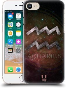 Head Case Designs Aquarius Nebula Zodiac Symbols Hard Back Case Compatible with Apple iPhone 7/8 / SE 2020 & 2022 - Aquarius Phone Case for men