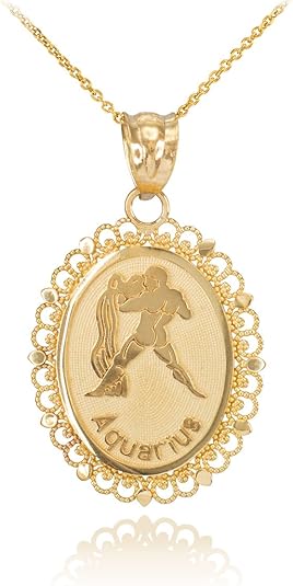 Claddagh Gold - Aquarius Necklace for men