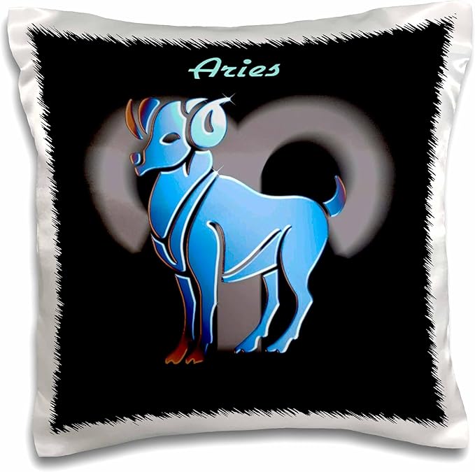 3dRose Aries Zodiac Sign 16x16 inch Pillow Case - Aries Blanket for men