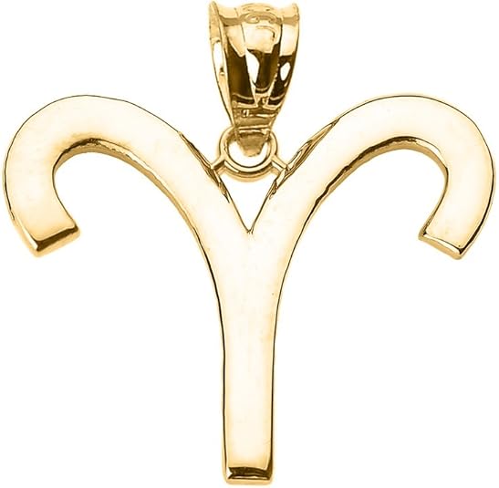 14K White Gold Aries Zodiac Astrological Sign Charm Personalized Pendant - Aries Ring for men