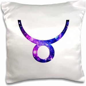 3D Rose Taurus Horoscope Symbol Purple Zodiac Glyph Astrological Star Sign Pillow Case, 16" x 16" - Taurus Pillow for men