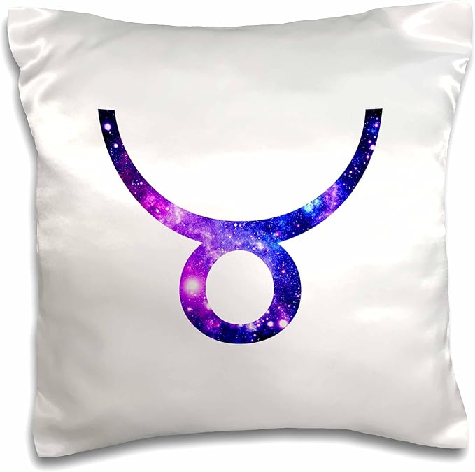 3D Rose Taurus Horoscope Symbol Purple Zodiac Glyph Astrological Star Sign Pillow Case, 16" x 16" - Taurus Pillow for men
