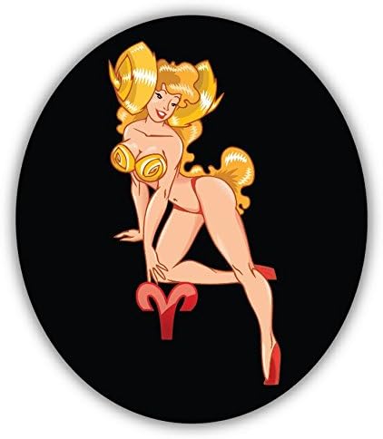Zirni Aries Horoscope Sign Sexy Sticker Decal Design 4" X 5" - Aries Sticker for men