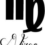 Zodiac Sign Virgo Script Writing Silhouette 6" Vinyl Sticker Car Decal (6" Black) - Virgo Car Floor Mat for men