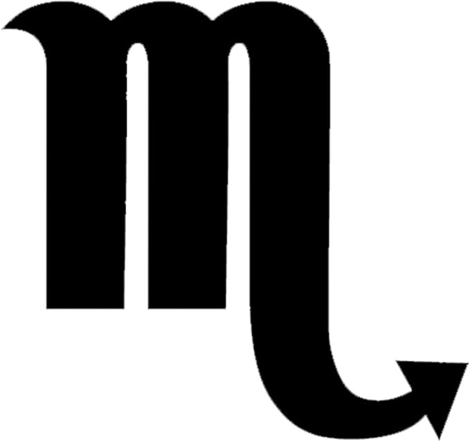 Zodiac Sign Scorpio Silhouette 6" Vinyl Sticker Car Decal (6" Black) - Scorpio Sticker for men