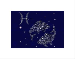 PAINTING ILLUSTRATION ZODIAC STAR SIGN PISCES FISH PRINT B12X12969 - Pisces Canvas for men