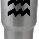 Zodiac Sign Aquarius Silhouette Vinyl Sticker Decal for Yeti Mug Cup Thermos Pint Glass (4" Wide - Decal ONLY, NO Cup) - Aquarius Mug for men