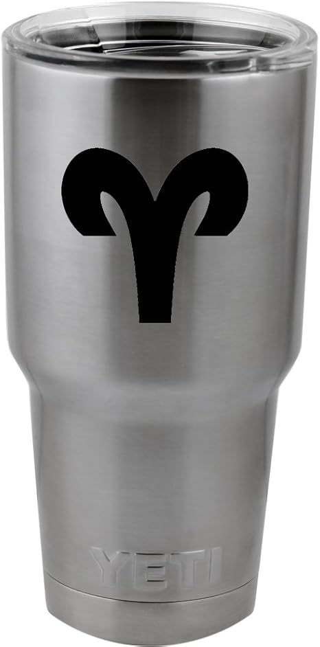Zodiac Sign Aries Silhouette Vinyl Sticker Decal for Yeti Mug Cup Thermos Pint Glass (4" Wide - Decal ONLY, NO Cup) - Aries Mug for men