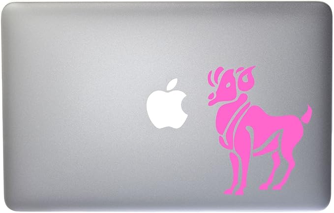 Aries Zodiac Symbol Silhouette 1st Sign Ram - 5 Inch Light Pink Vinyl Decal for Macbook, Laptop or other device - Aries Sticker for men
