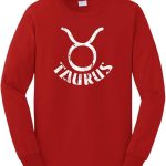 Cybertela Men's Distressed Taurus Sign Long Sleeve T-Shirt - Taurus for men