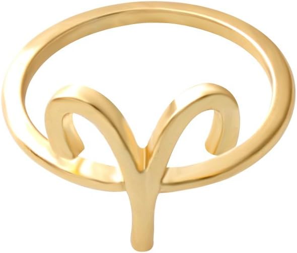 12 Zodiac Sign Constellation Finger Ring Horoscope Astrology Disc Ring(Aries 1) - Aries Ring for men