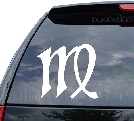 Horoscope Virgo Symbol Decal Sticker Car Truck Motorcycle Window Bumper Laptop Wall Decor - Size (05 inch / 13 cm Wide) - Color (Matte White) - Virgo Car Floor Mat for men
