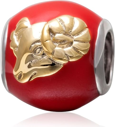 Zodiac Sign Authentic 925 Sterling Silver Charms Bead Fits Charm Bracelet - Aries Bracelet for men