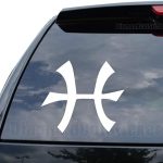 Horoscope Pisces Symbol Decal Sticker Car Truck Motorcycle Window Bumper Laptop Wall Decor - Size (05 inch / 13 cm Wide) - Color (Matte White) - Pisces Car Accessories for men