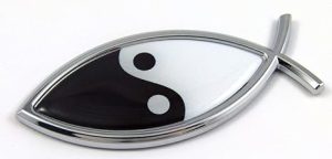 Jesus Fish Yin Yang Car Bike Auto Chrome Emblem Decal Sticker Ichtus Pisces - Pisces Car Accessories for men