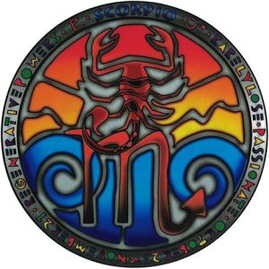 Scorpio - Astrological Sign Window Sticker / Decal (4.5" Circular) - Scorpio Sticker for men