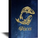 wall26 - Constellation Canvas Wall Art - Pisces - Gallery Wrap Modern Home Art | Ready to Hang - 12x18 inches - Pisces Canvas for men