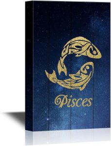 wall26 - Constellation Canvas Wall Art - Pisces - Gallery Wrap Modern Home Art | Ready to Hang - 12x18 inches - Pisces Canvas for men