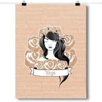 Inspired Posters - Zodiac Sign - Virgo Decorative Wall Art Poster - Modern Home Decor - Motivational Posters - UV Print 8x10 Poster - Virgo Poster for men