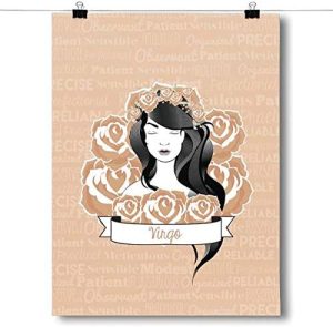 Inspired Posters - Zodiac Sign - Virgo Decorative Wall Art Poster - Modern Home Decor - Motivational Posters - UV Print 8x10 Poster - Virgo Poster for men