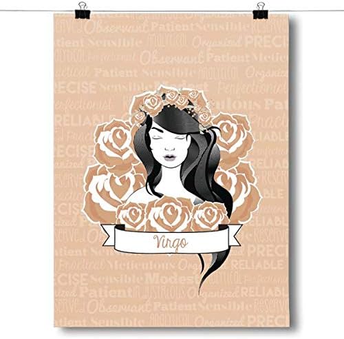 Inspired Posters - Zodiac Sign - Virgo Decorative Wall Art Poster - Modern Home Decor - Motivational Posters - UV Print 8x10 Poster - Virgo Poster for men