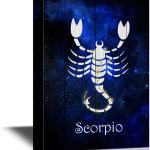 wall26 - 12 Zodiac Signs Constellation Canvas Wall Art - Scorpio - Gallery Wrap Modern Home Art | Ready to Hang - 16x24 inches - Scorpio Canvas for men