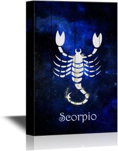 wall26 - 12 Zodiac Signs Constellation Canvas Wall Art - Scorpio - Gallery Wrap Modern Home Art | Ready to Hang - 16x24 inches - Scorpio Canvas for men